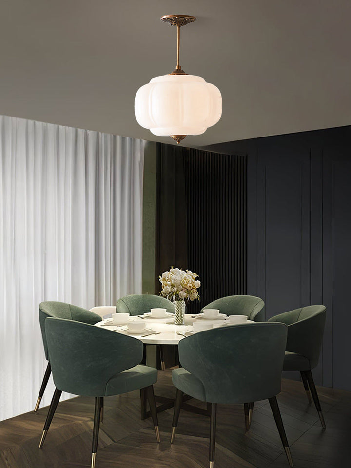 Vintage ceiling light made of frosted glass