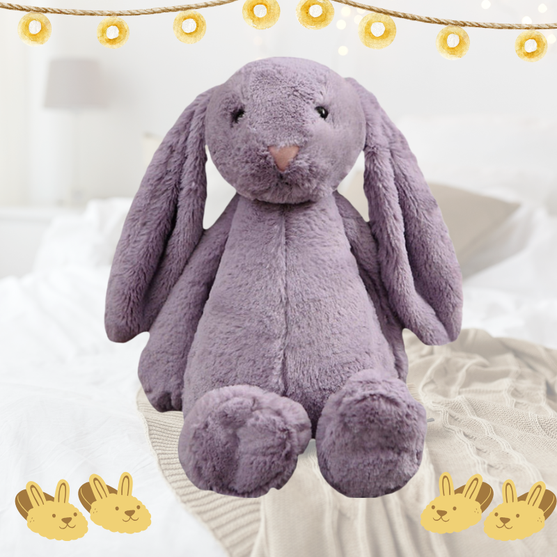 Plush rabbit with long ears – cuddly toy for children and adults