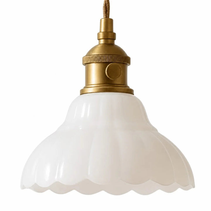 Glass Pendant Light Vintage Flower Design