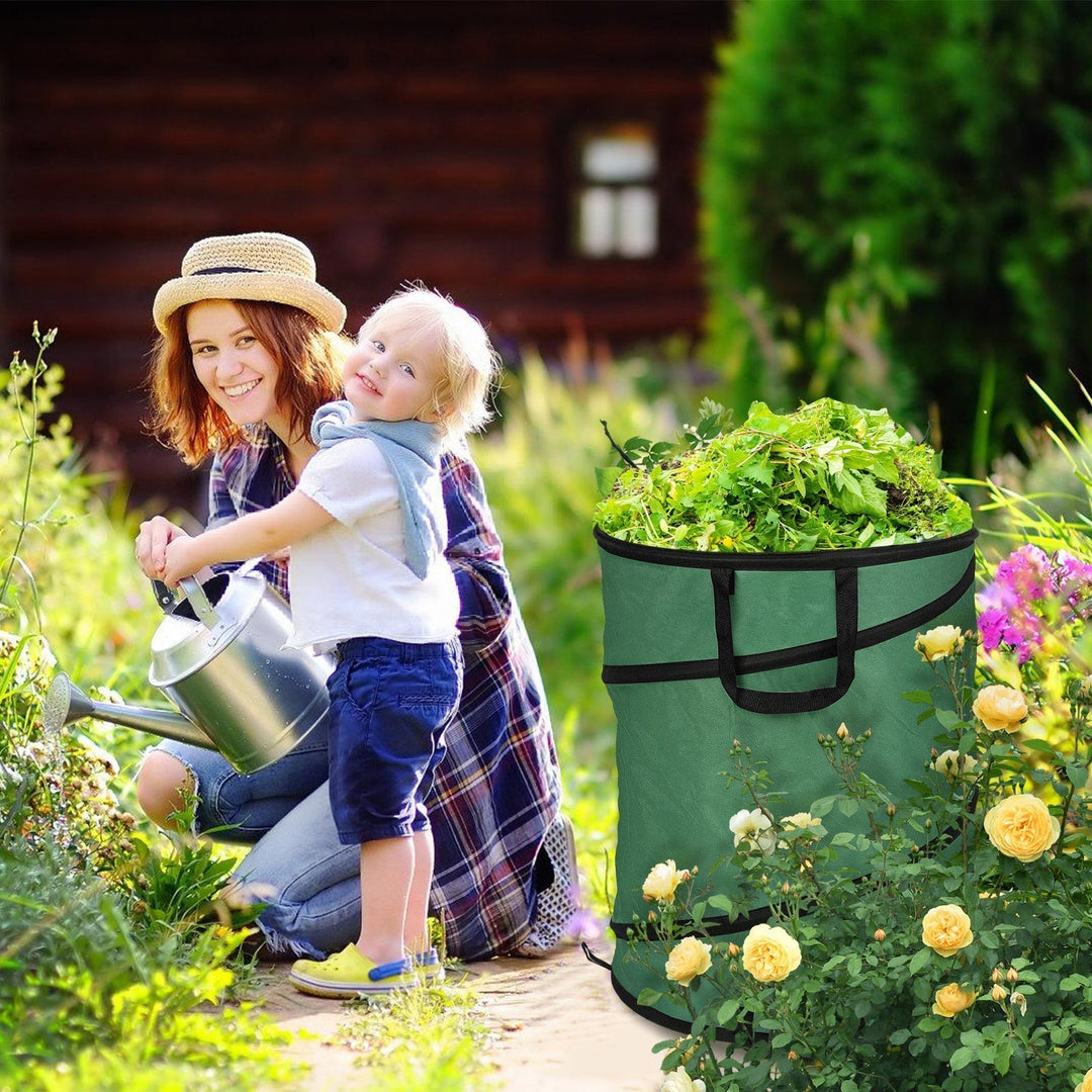 Faltbarer Pop-Up-Laubsack in Grün für einfache Gartenarbeit