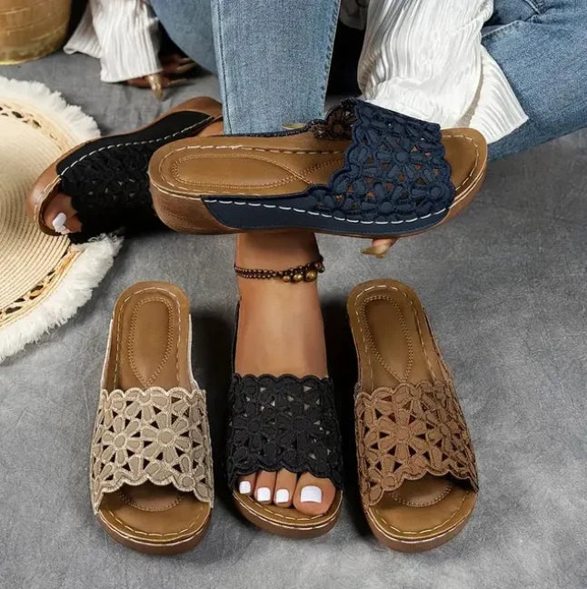 Stylish Fishnet Strap Sandals for Women
