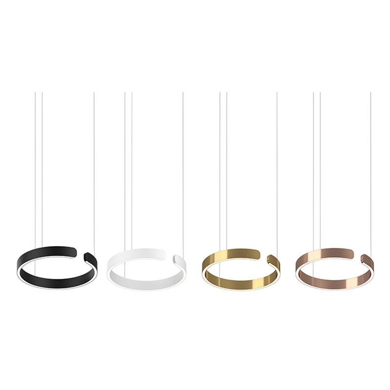 Modern LED pendant light in ring shape with ceiling mounting