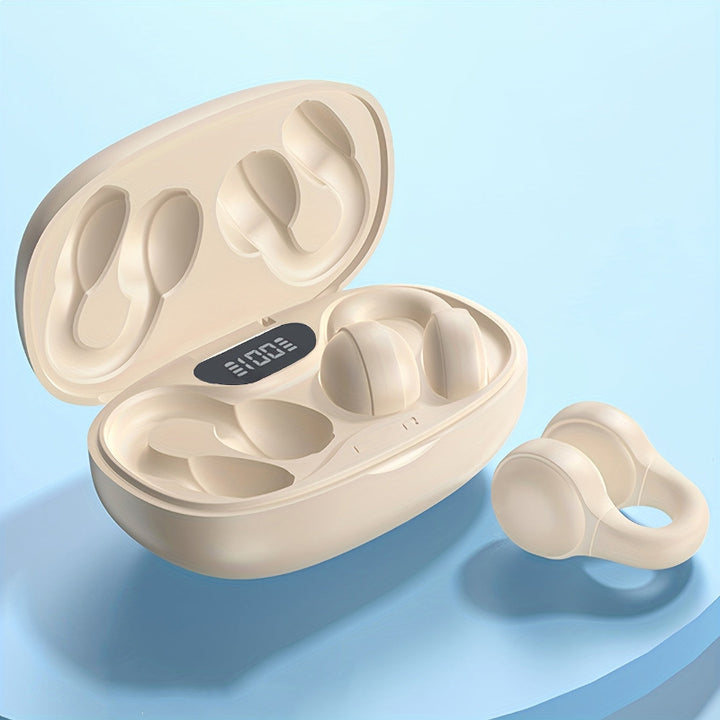 Wireless touch headset earrings with sporty design and charging case