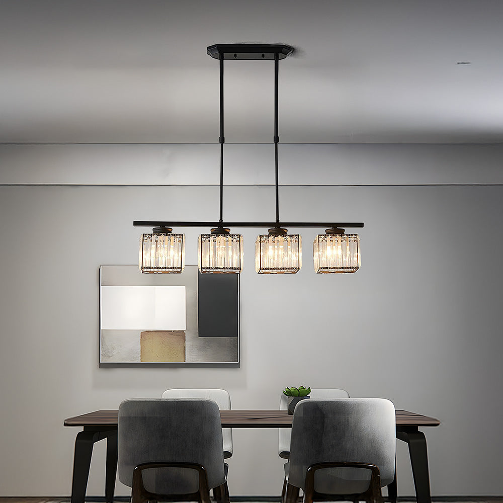 Modern designer pendant light with multiple light sources for dining room and kitchen