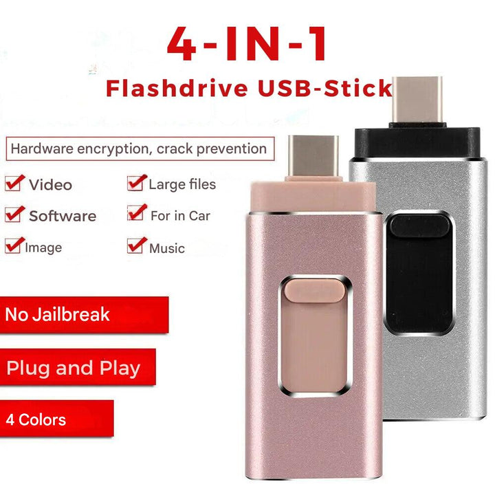 4-in-1 USB-C Lightning Flash Drive for Laptop and Tablet