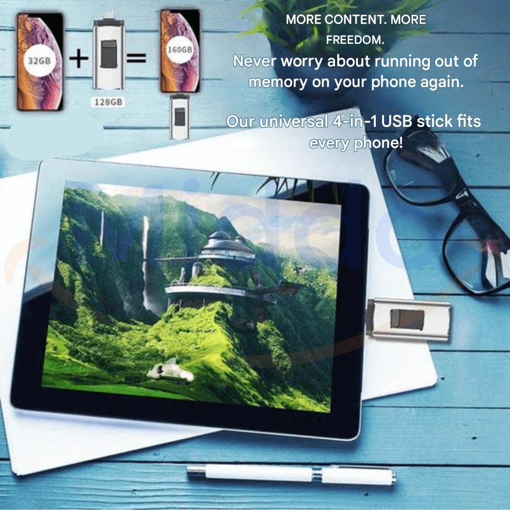 4-in-1 USB-C Lightning Flash Drive for Laptop and Tablet