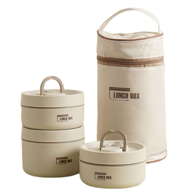Insulated stainless steel lunchbox with carrying case