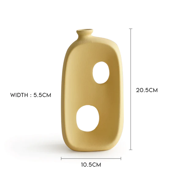 Keramische Hohlvase mit abstraktem Design