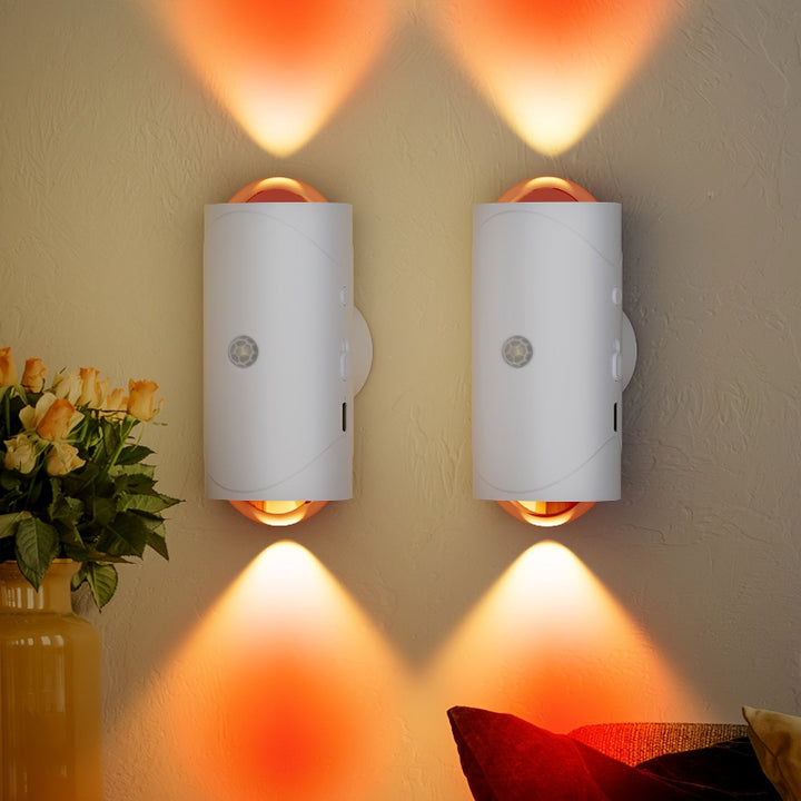 Wall light with LED motion sensor and color change 