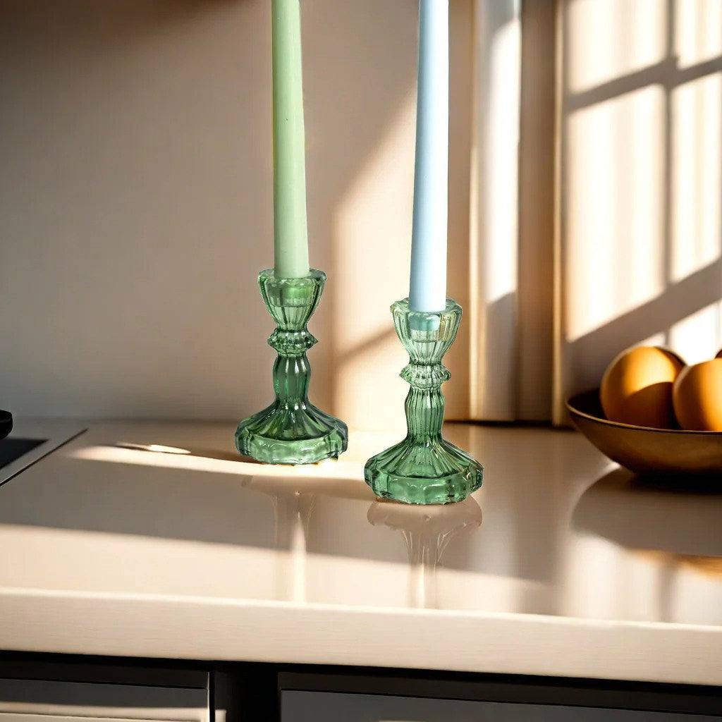 Kristallglas Kerzenhalter Set mit 6 Vintage