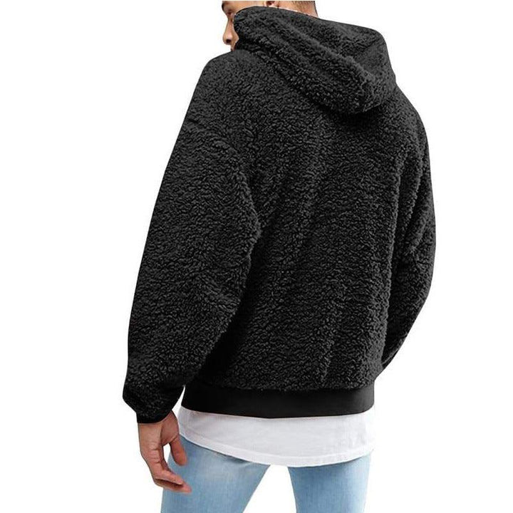 Men's Teddy Hoodie with Fluffy Texture 