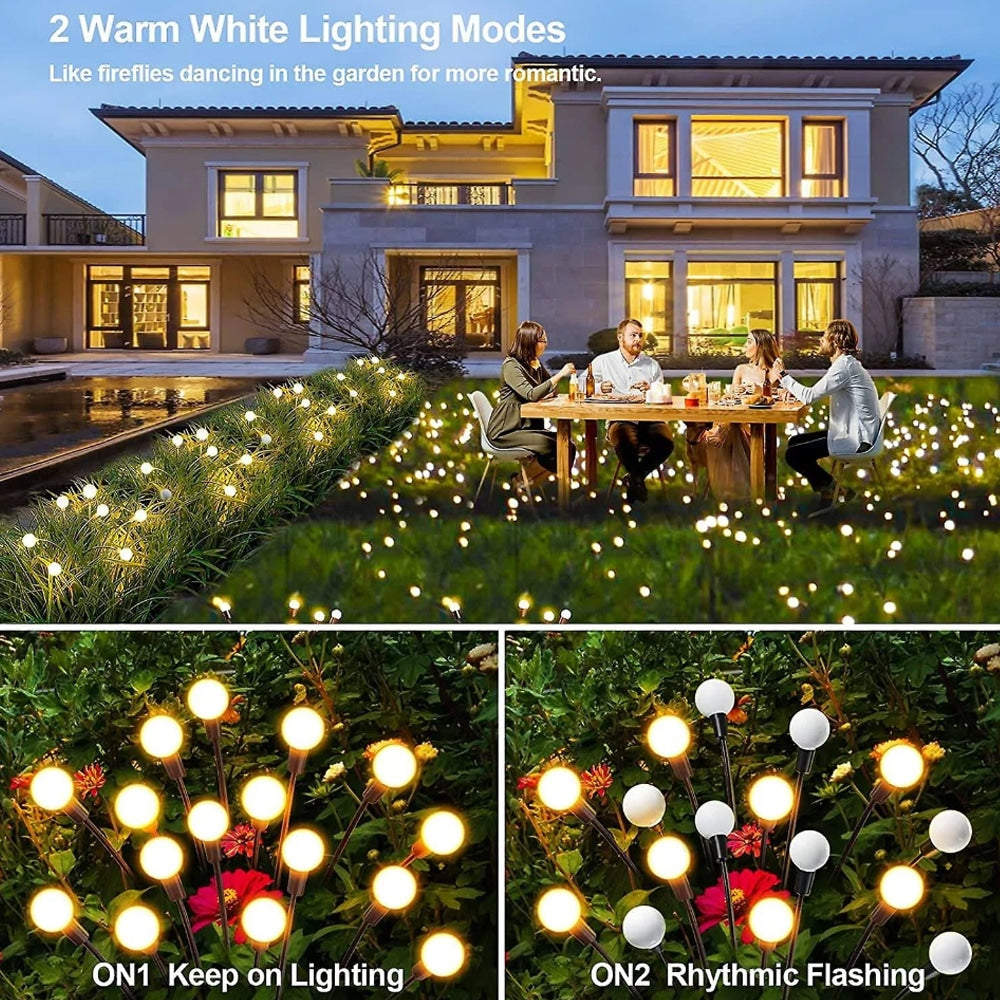 Solar-Gartenstecklichter 2er-Pack 70 cm 6 LED