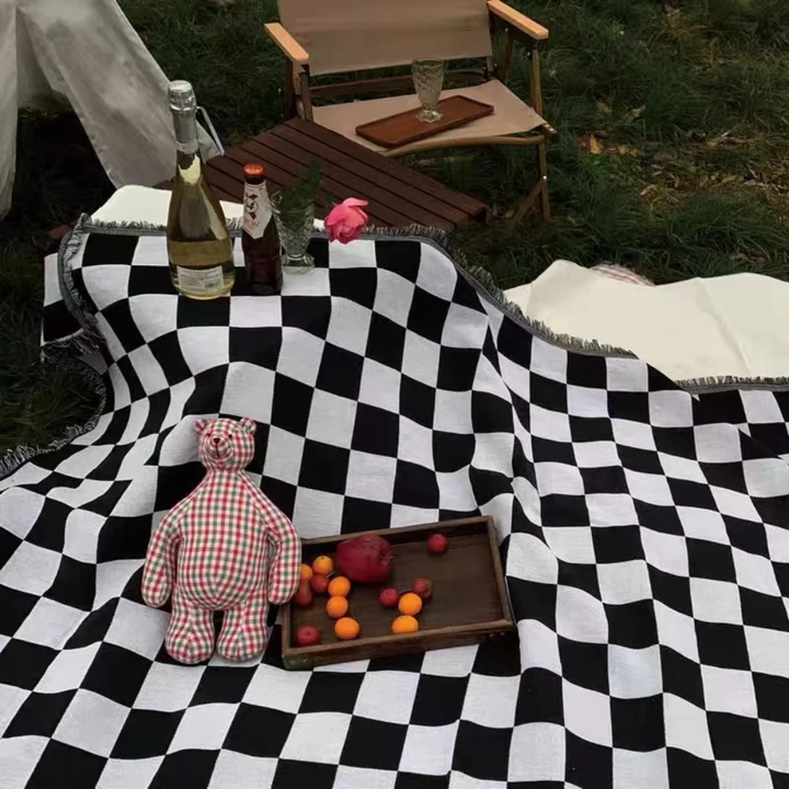 Picknickdecke aus weichem Mikrofaser mit kariertem Design