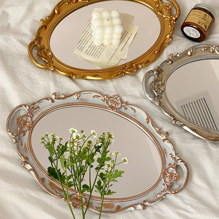 Spiegel Tablett Oval Vintage Design