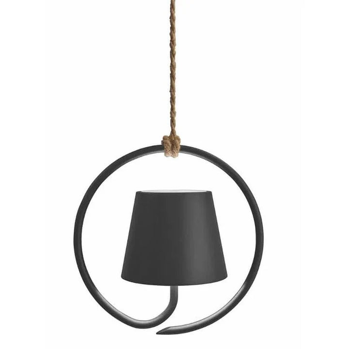 Rechargeable LED pendant light with ring structure for indoor &amp; outdoor use