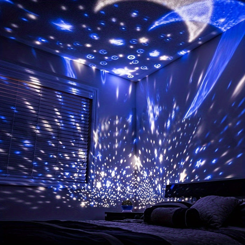 360° Starry Sky Projector with 12 Color Modes – LED Galaxy Night Light