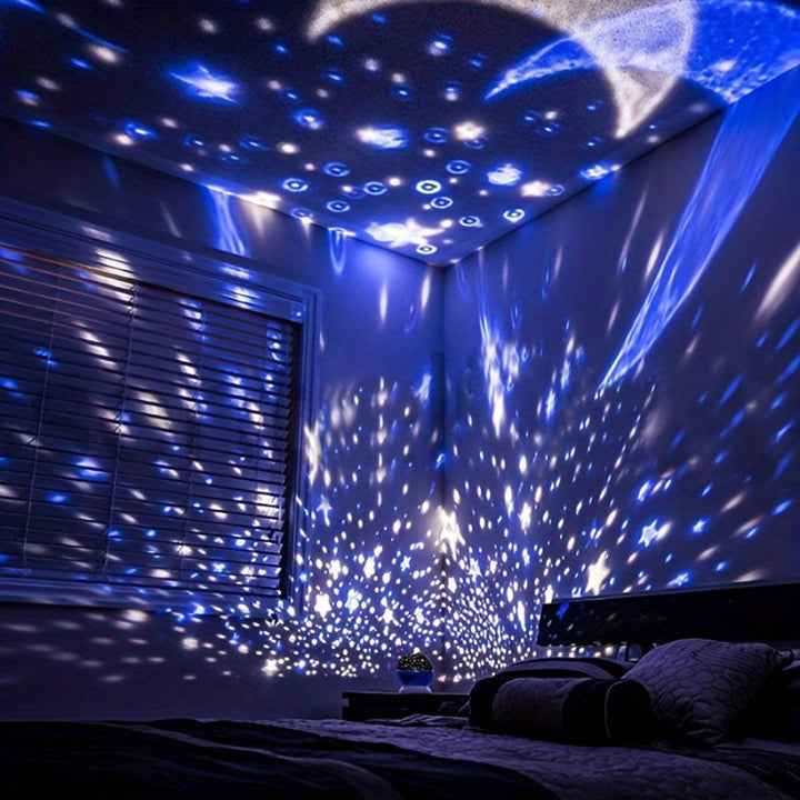 360° Starry Sky Projector with 12 Color Modes – LED Galaxy Night Light