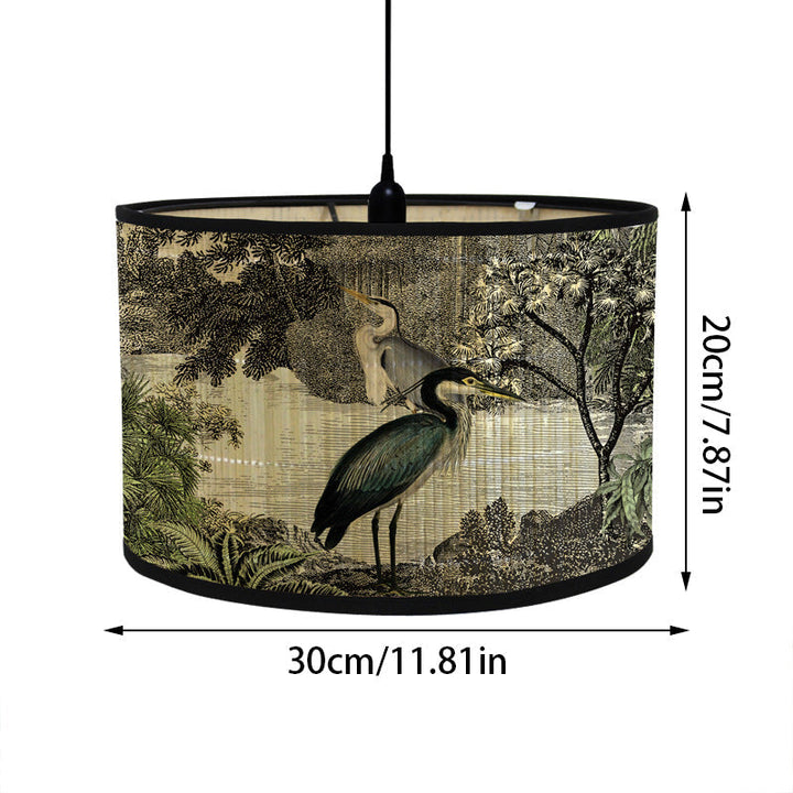 Tropical lampshade with animal motifs in vintage style – round &amp; decorative