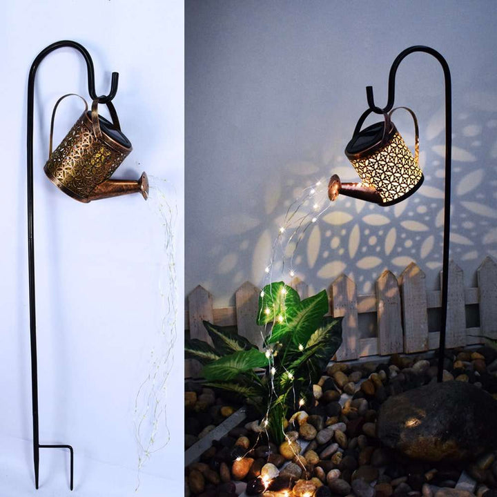 Solarbetriebener Wasserkrug mit LED-Gartenlampe