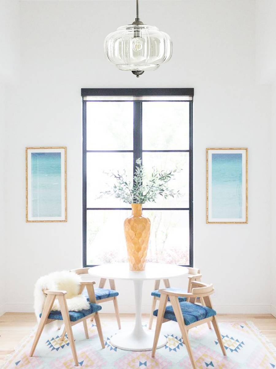 Vintage ceiling light made of frosted glass