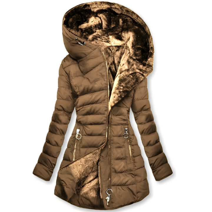 Women's Winter Jacket with Hood in a Modern Design 