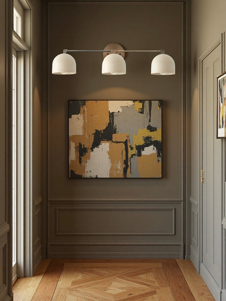 Mid-century wall light – brass bathroom mirror lamp in retro style