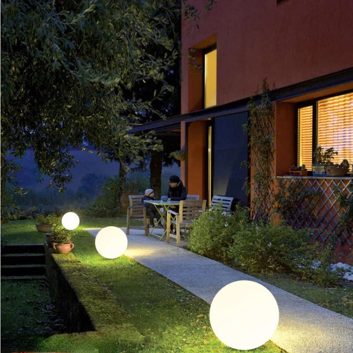Spherical outdoor light with color change and remote control