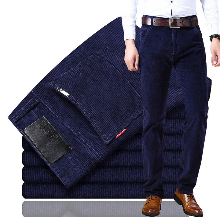 Men's Corduroy Trousers with Retro Design