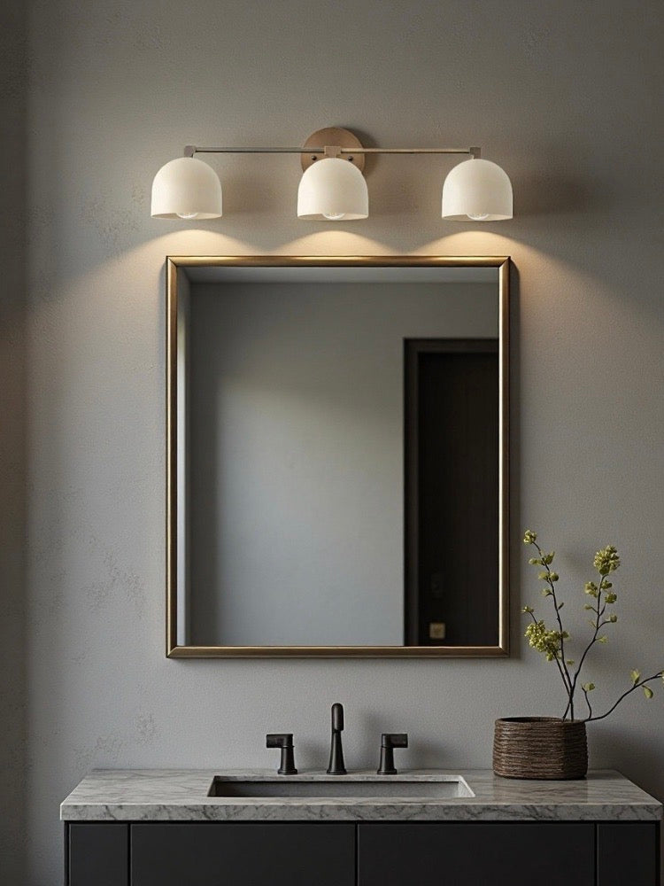 Mid-century wall light – brass bathroom mirror lamp in retro style
