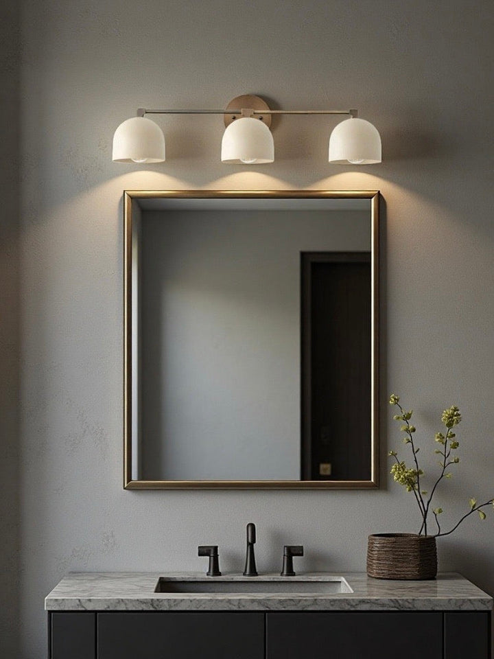 Mid-century wall light – brass bathroom mirror lamp in retro style