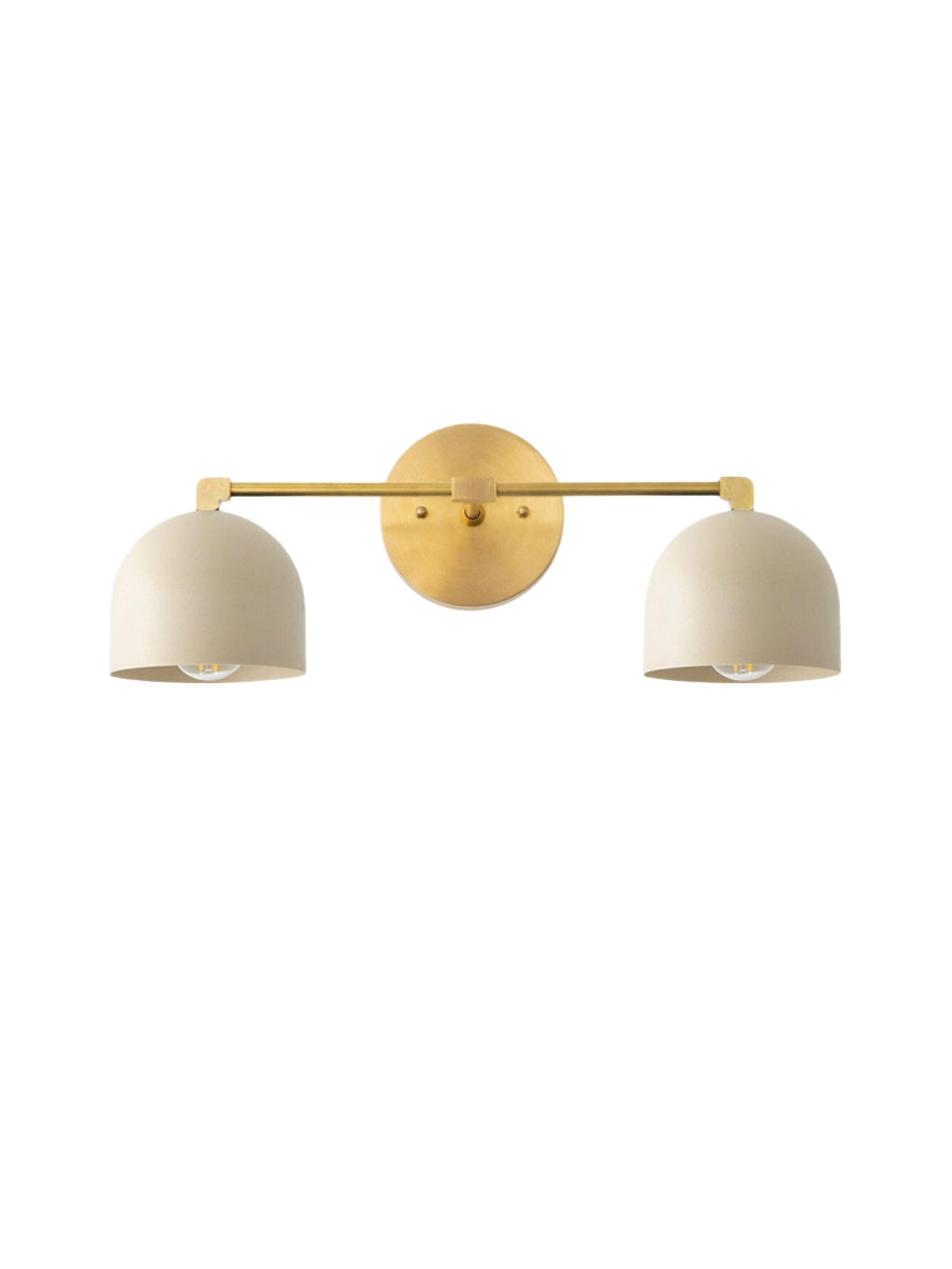 Mid-century wall light – brass bathroom mirror lamp in retro style