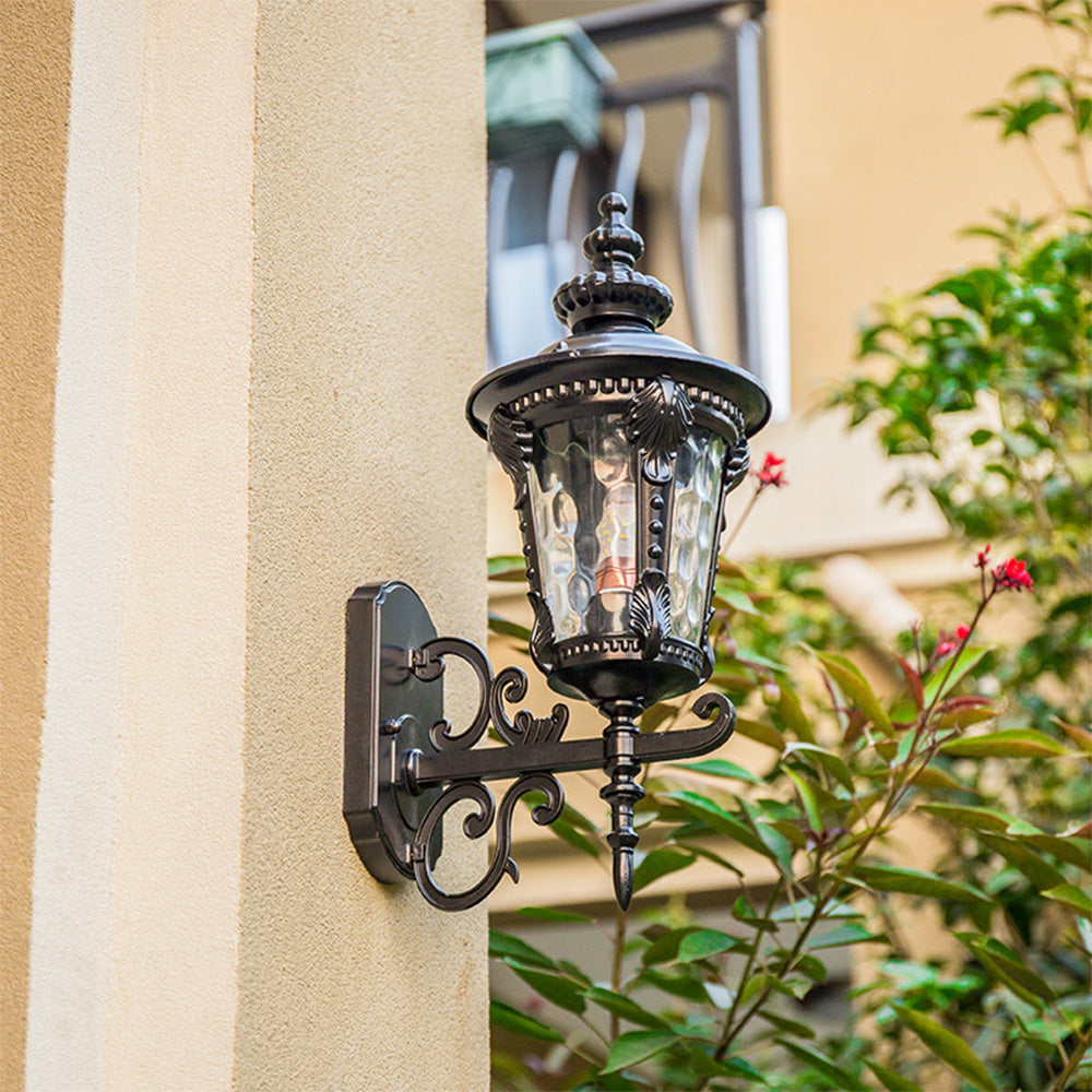 Vintage outdoor wall light with glass body – lantern style for garden and terrace