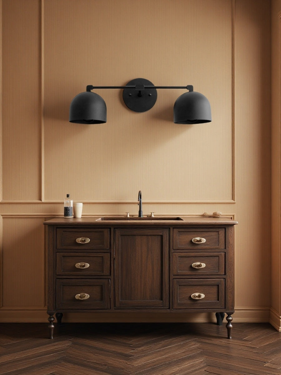 Mid-century wall light – brass bathroom mirror lamp in retro style