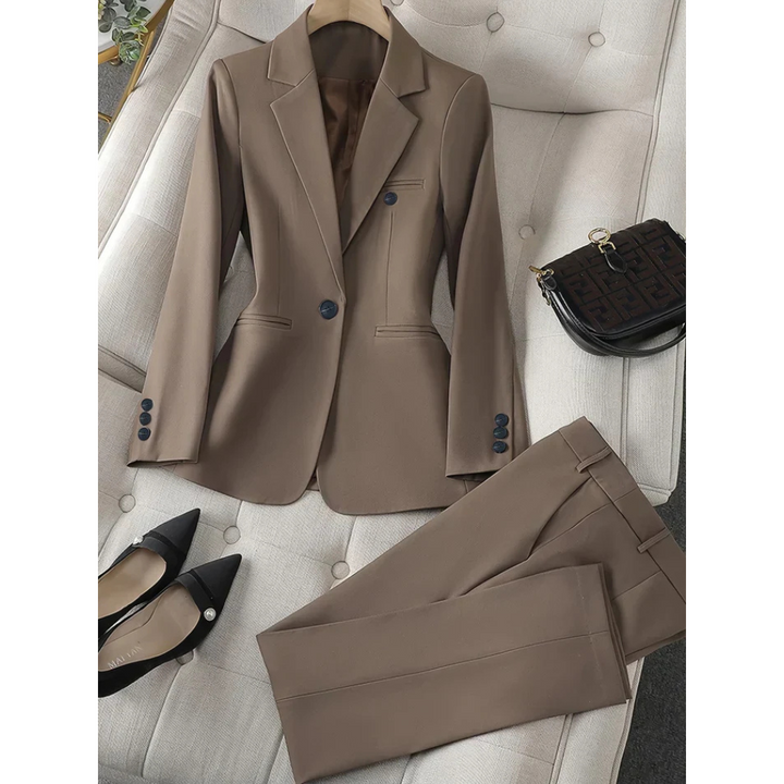 Women's Business Classic Pantsuit with Jacket and Trousers 