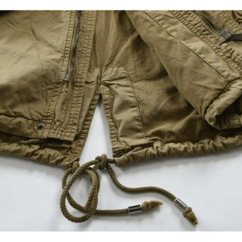 Men's Long Field-Style Jacket with Hood 