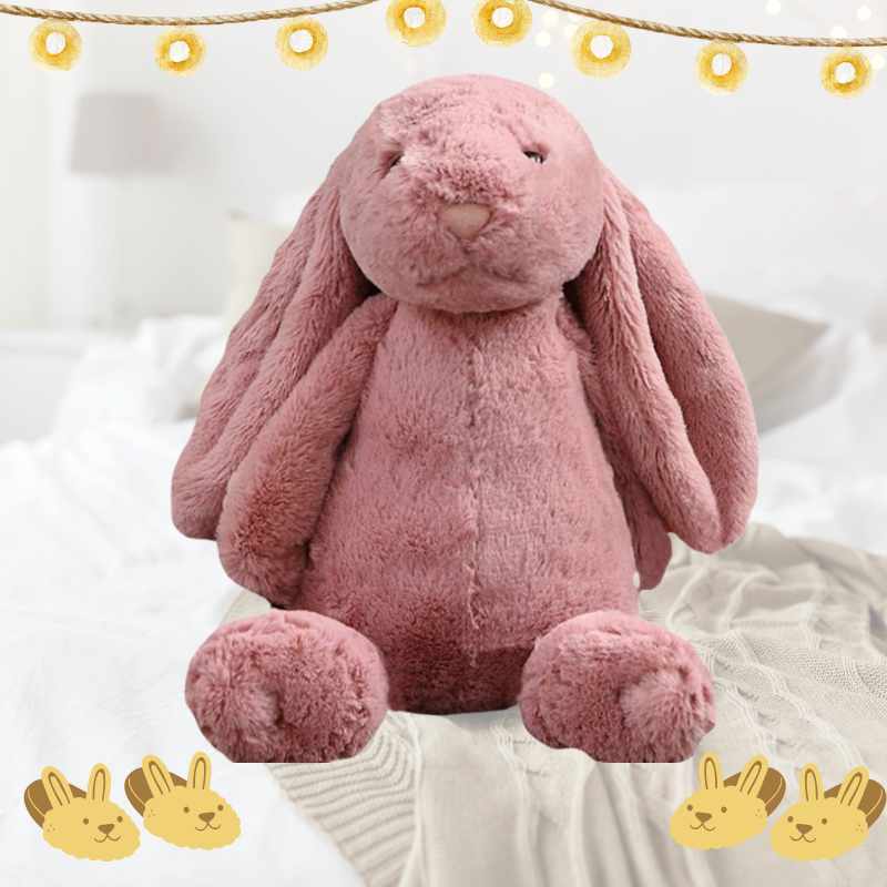 Plush rabbit with long ears – cuddly toy for children and adults