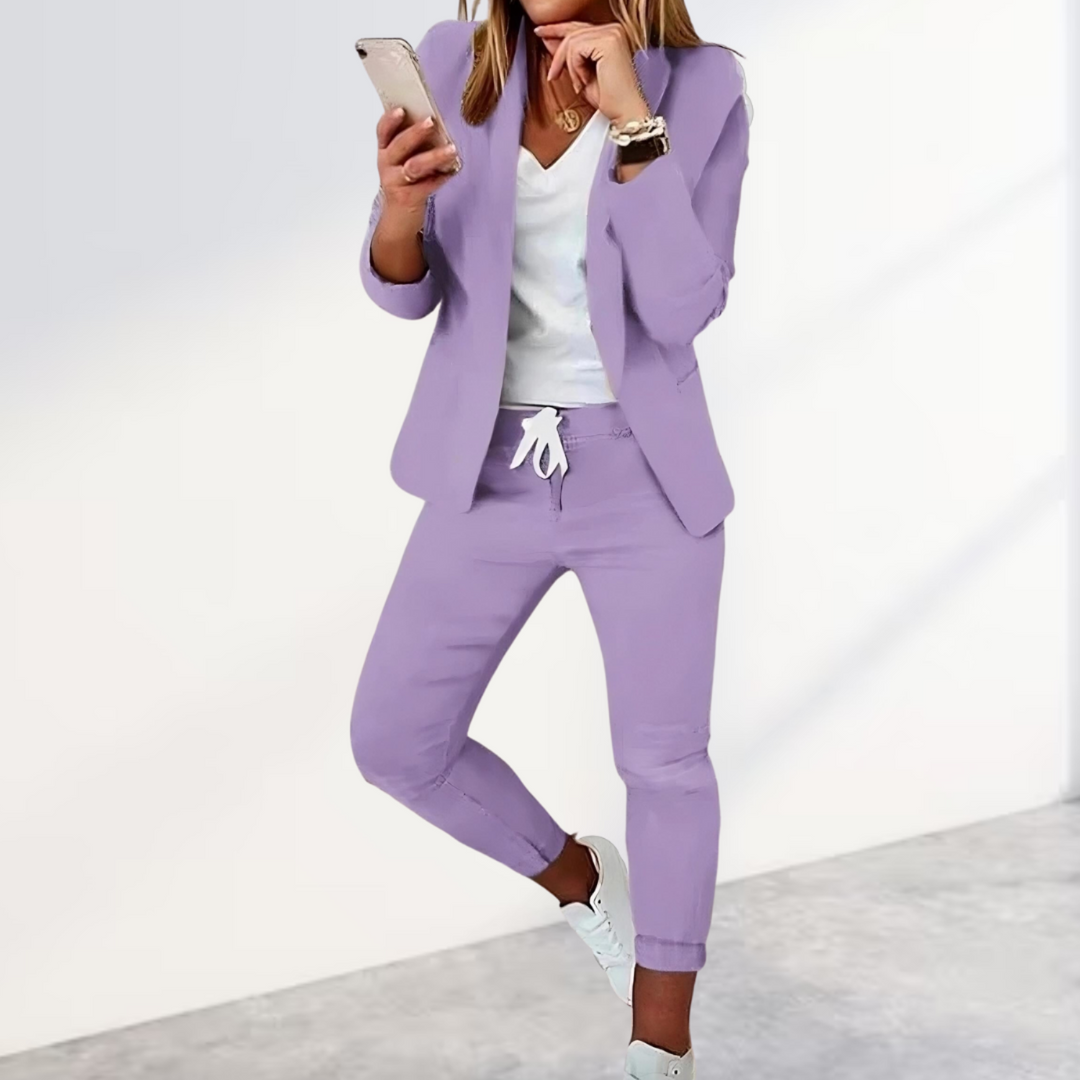 Women's Blazer Set with Trousers in a Modern Style