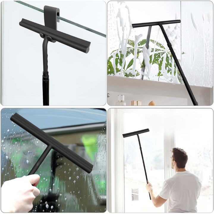 Telescopic shower squeegee for easy and efficient cleaning