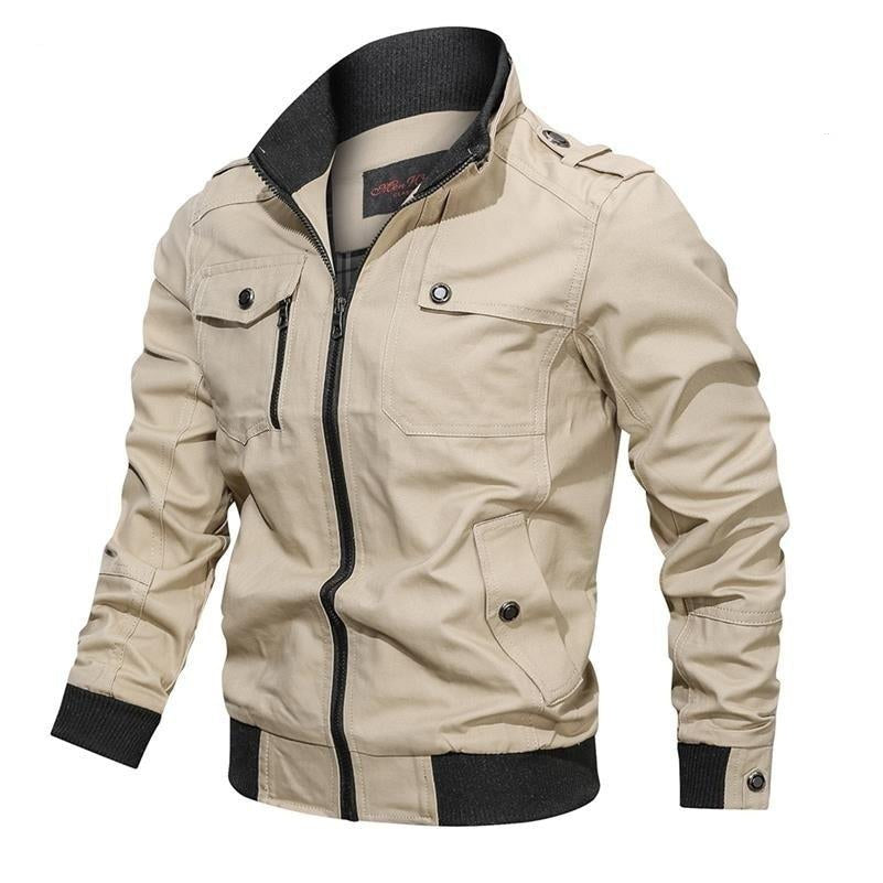 Men's transitional jacket with zipper and classic cut