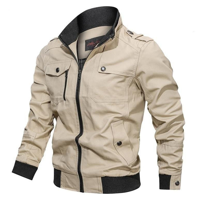 Men's transitional jacket with zipper and classic cut