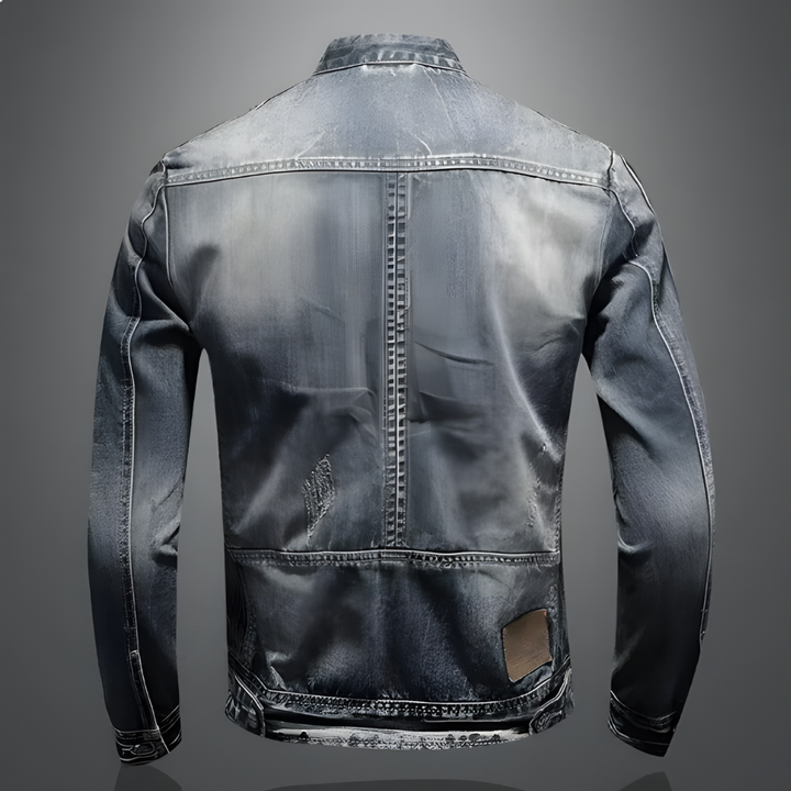 Herren Jeansjacke Mit Modernem Biker-Stil
