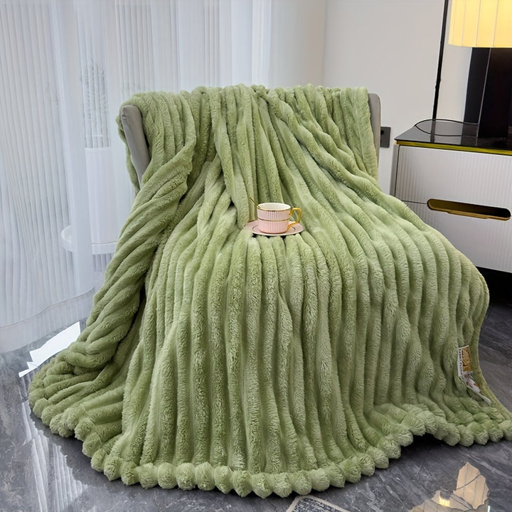 Sofa blanket with plush look