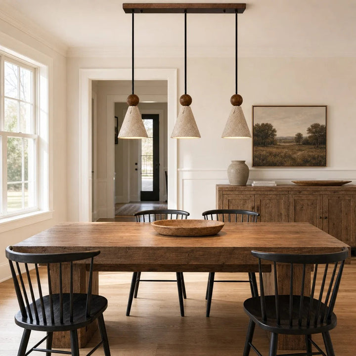 Pendant Light Travertine Cone Design