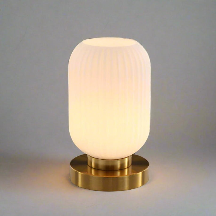 Amber Glass Table Lamp Scandinavian Design
