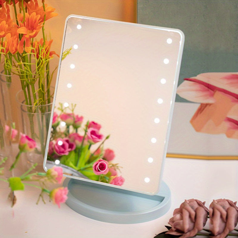 LED makeup mirror with touch function and 16 dimmable lights