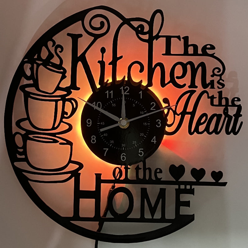 Vinyl kitchen clock with wall decor