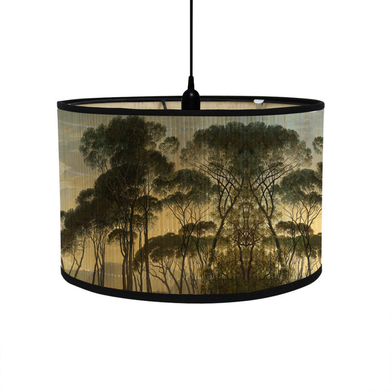 Tropical lampshade with animal motifs in vintage style – round &amp; decorative