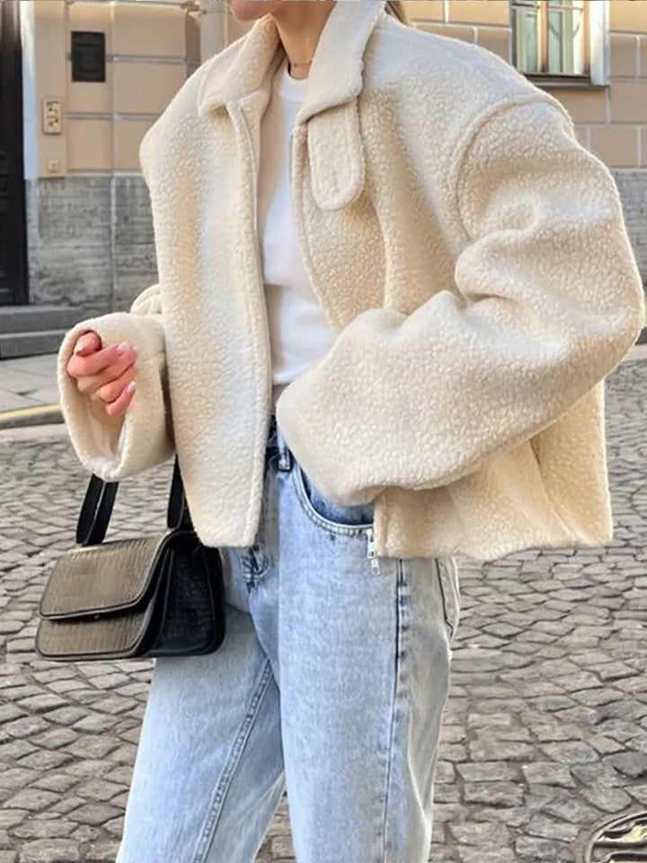 Women's Fleece Jacket with Minimalist Design