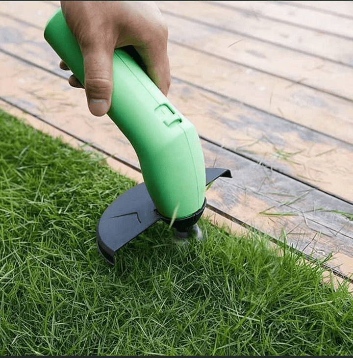 Compact cordless lawn trimmer for precise garden care