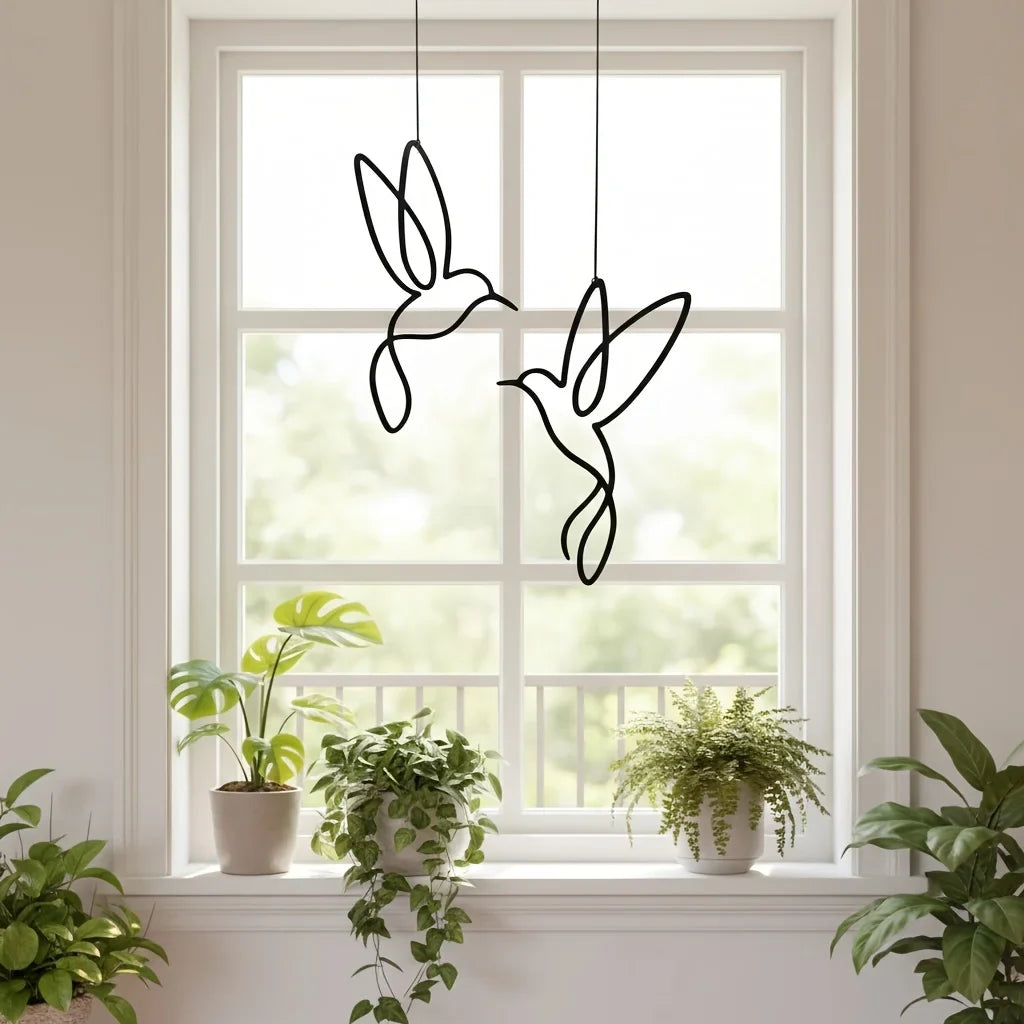 Metall-Gartenstecker mit Kolibri-Motiv als Deko für Beet und Pflanzkübel